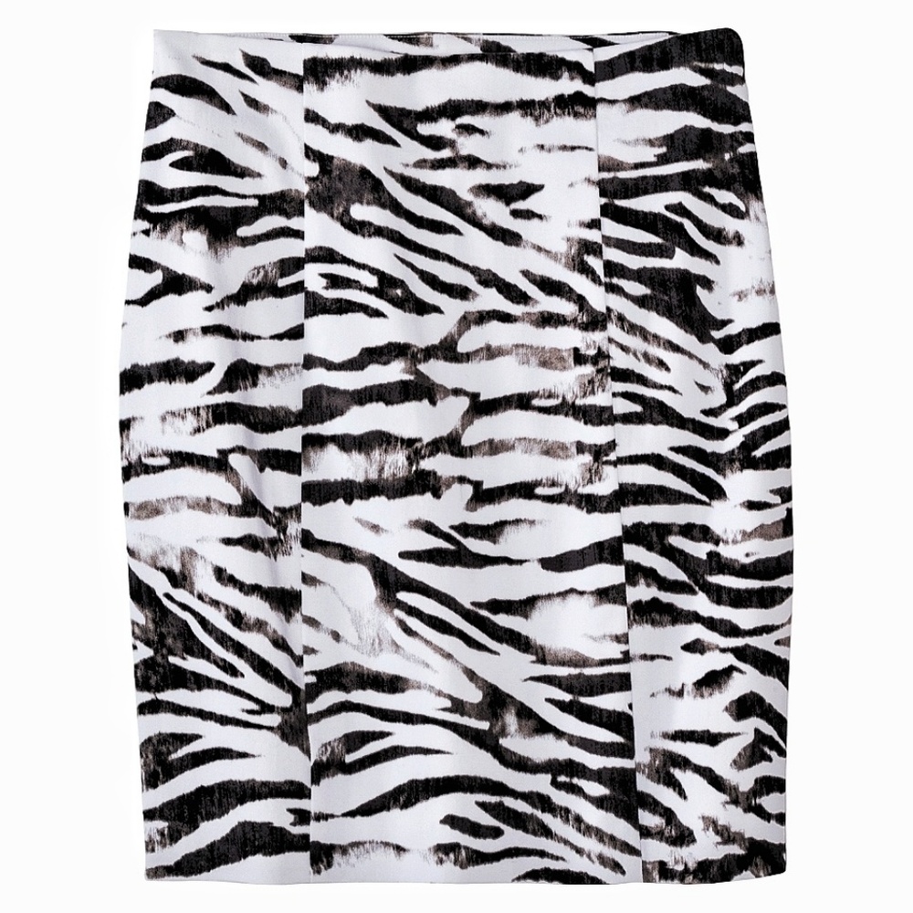 Ambar Zebra Print Fitted Skirt (midi)